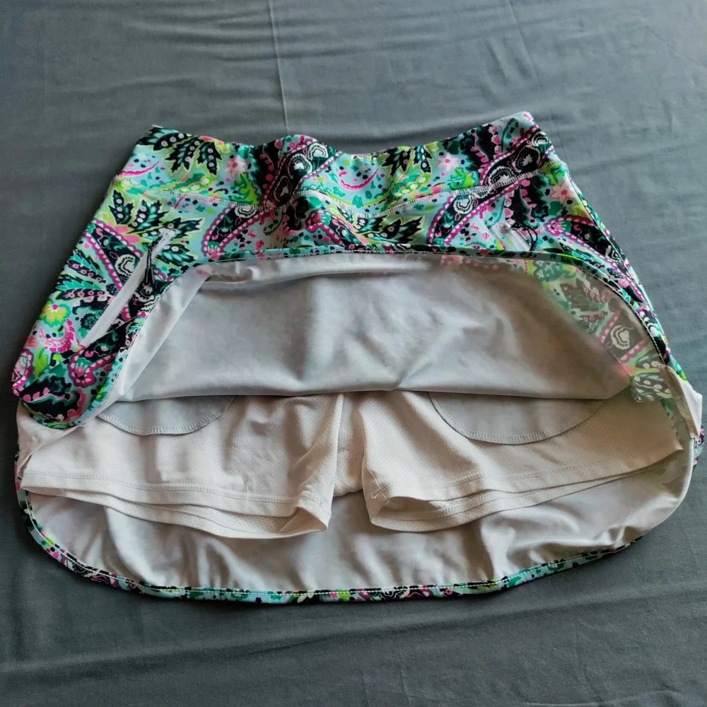 Vintage Jack Smith Golf Skirt Skort Paisley Fun 2XL Colorful Tennis Running Boho - Picture 10 of 12